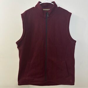 Smartwool Mens Burgundy Red Hudson Trail Fleece Vest Size XL Zip‎ Up Wool Blend